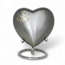 Timeless Brass Paw Heart Keepsake with Golden Finish   Loving Pet Ashes Holder