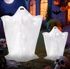2 Packs Halloween Decorations Outdoor, Spooky Halloween Ghost 60" And 36"