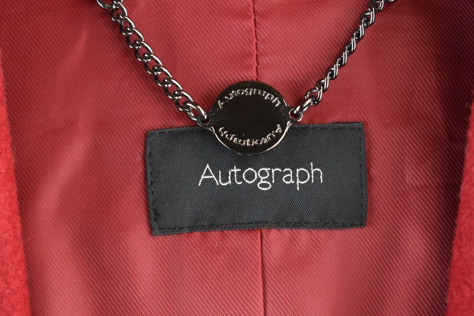 MARKS AND SPENCER Autograph Red Long Coat size Uk 14 Womens Wool Casual Outdoors - Image 4 of 4