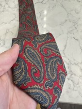 Necktie Alexander Lloyd Boston Paisley Red Made In USA