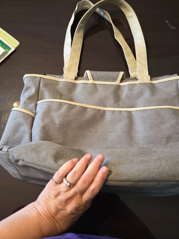 Carter's Just For You Duaper Bag In Gray Canvas - Image 2 of 4