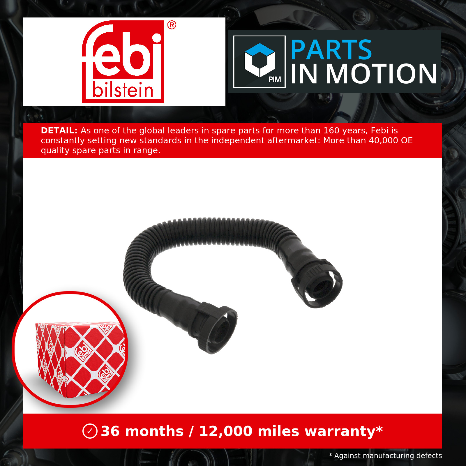 Crankcase Breather Hose Fits Volkswagen Eos Golf Variant 6 4motion C Febi 100463 - Image 3