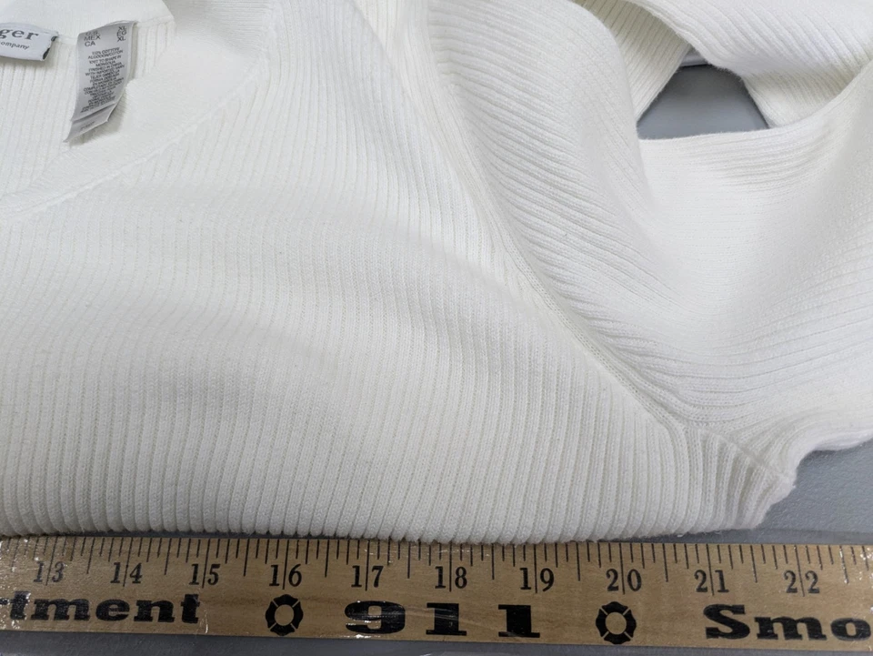 Suéter Top Tejido Acanalado Para Mujer XL Cuello en V Preppy Informal Foto 4 de 4