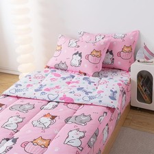 Comforter Set Zipper Bedding Twin for Girls Cat Comforter with Fish Sheets Ka...