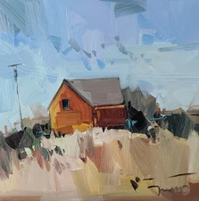 Abstract Modern Landscape Art PRINT Painting by Artist Jose Trujillo 16x16"