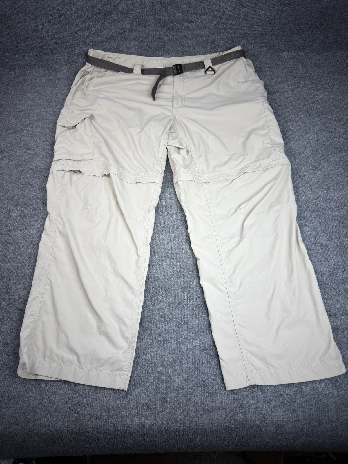 Columbia PFG Convertible Hiking Pants Men 44x30 Omni Shade Ripstop Beige Fishing