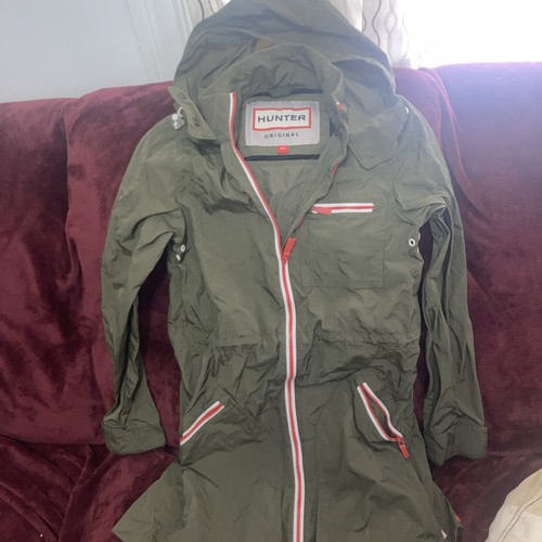 Hunter Original Long Sleeve Raincoat Jacket Green Size XS