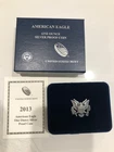 2013-W American Eagle ONE DOLLAR S$1 USD 1 OZ-T .999 Silver Proof Coin OGP+COA