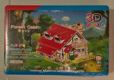 DIY Toy 3D Puzzle Forest Cabin 29 Pieces JF-A006 New And Sealed 