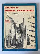 Course in Pencil Sketching Book 1 Watson 1956 Buildings Streets Reinhold Art HC