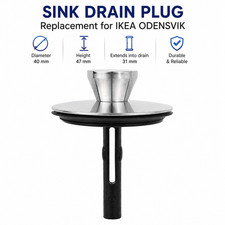 40mm Sink Drain Plug Replacement for IKEA ODENSVIK Braviken R tviken Bodviken