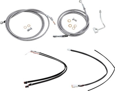 Extended Braided S.S. Control Cable Kit For 16'' Gorila Bars Burly Brand B30-1168
