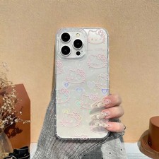 Cute Kitty Bow Kawaii Holder Case for Samsung S25 S24 S23 S22 S21 Cute Bow Laser