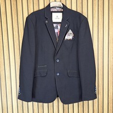 Cavani Mens Blazer Jacket 42 Navy Blue Formal Tailored