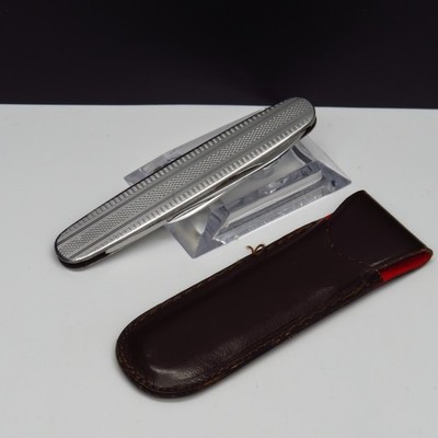 Alcoso Solingen Taschenmesser 1950er Jahre Werbemesser  De Te We  mit Lederetui
