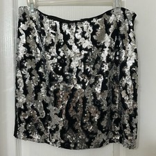 Maite perroni black and silver sequin skirt size 1x