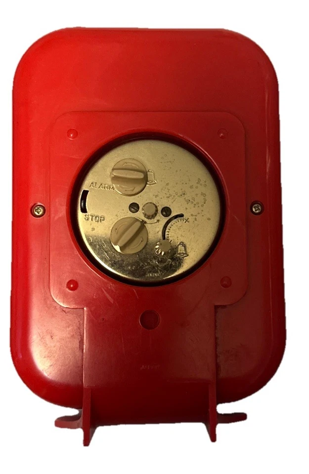 Bulova Mid Century Reloj Moderno Rojo De Colección Raro MCM Alarma Mecánica Foto 2 de 4