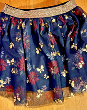 sonoma kids size 4 girls skort tule navy blue gold butterfly with red flower
