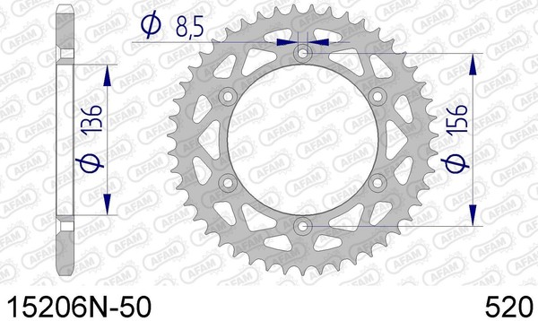 Corona Afam 15206N-50 In All. Passo 520 Beta Rr 400 Enduro 400 2005 2012-image