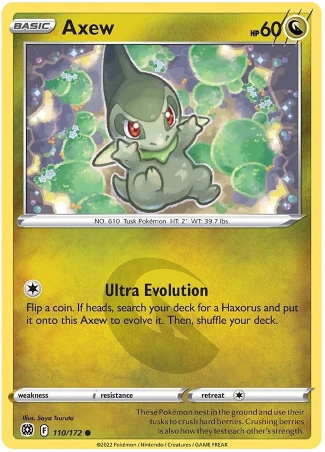 Axew - 110/172 - Common (Lp) Brilliant Stars - Dragon Pokémon
