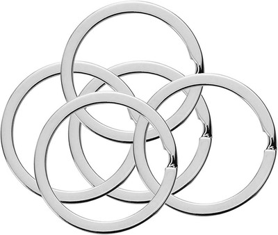 10 Pieces of 1-inch Flat Key Rings - Metal Keychain Rings, Split Keyrings, Flat