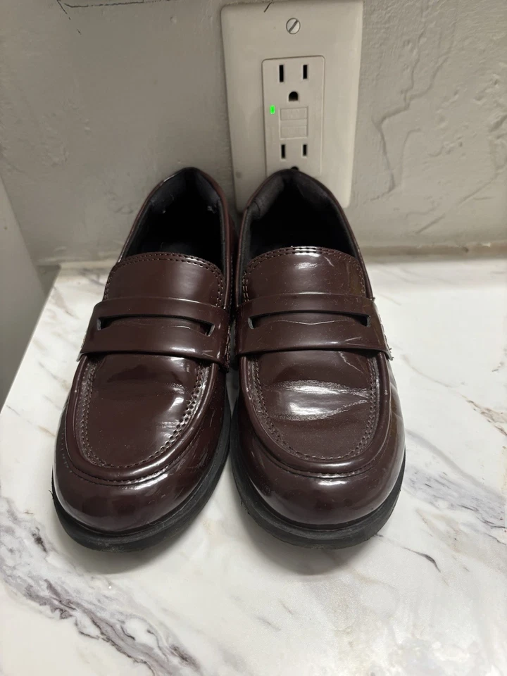 Zara Kid Loafers Size 31 Maroon Burgandy Size 13 US Dress Up Formal Shoes Unisex - Image 3 of 4