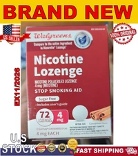 Nicotine lozenge 4mg 72 CINNAMON Flavor WALGREENS BRAND EX112026 NEW SEALED