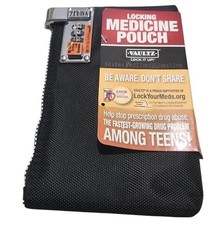 Black Vaultz 5x8 Combination Locking Pouch Medicine Money Valuables New
