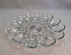 Anchor Hocking Presence Glass Egg Plate Deviled 10" Serving Dish Vintage