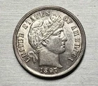 1897 Barber Dime Uncirculated UNC 10c - Nice Lustrous