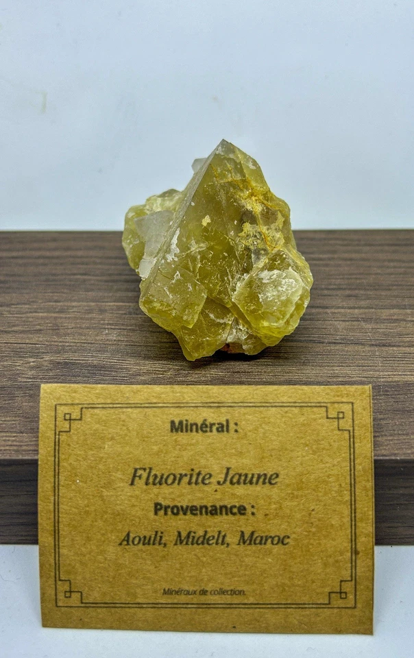 Minéraux de Collection: Fluorite Jaune du Maroc - Photo 2/4