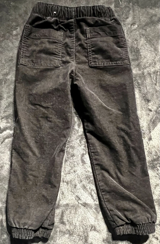 Pantalones de pana forrados negros para niños, talla 4T de EE. UU., cintura ajustable Foto 2 de 4