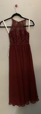 Azazie Bridesmaid Dress Style Halima Color Cabernet Junior Size 6
