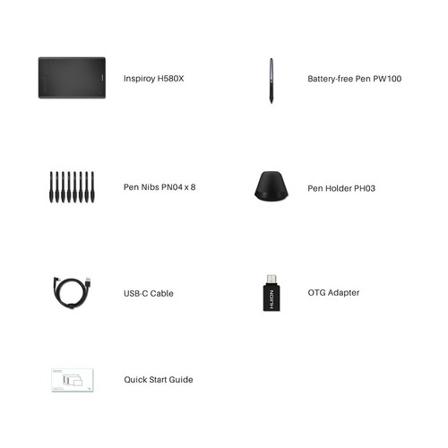 6930444802141 Huion Inspiroy H580X Grafiktablett HUION - Bild 11 von 11