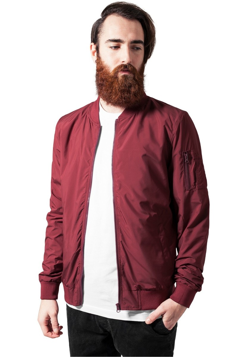 Urban Classics Leichte Herren Bomberjacke Burgundy
