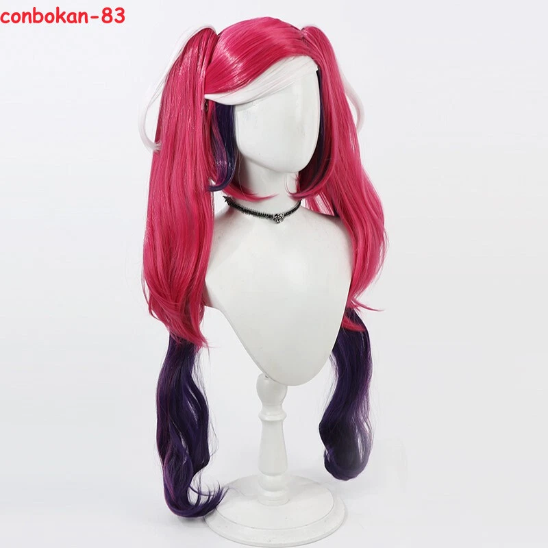 Peluca de terciopelo de hotel Hazbin de anime Harajuku Halloween fiesta mascarada accesorios con disfraces Foto 2 de 4