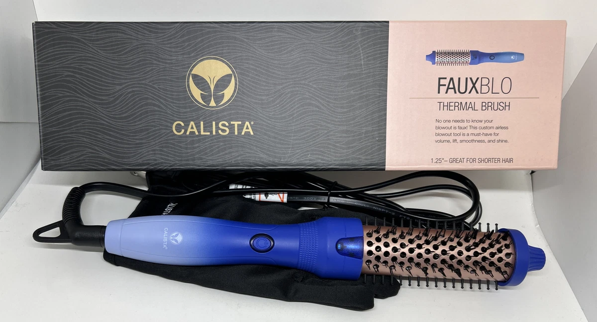 Calista Fauxblo Thermal Brush 1.25 Airless Blowout Short Hair Ombre Gem Sapphire