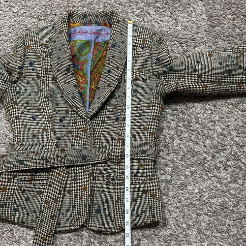 Robert Graham Wool Blazer Suit Jacket Herringbone Geometric Pattern Size 4 Women - Picture 6 of 10