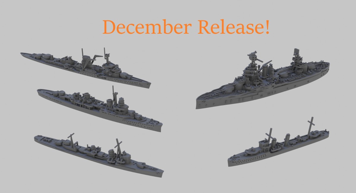 WWII Naval Miniatures Custom Orders 1:2400 Ships For Victory At