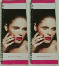 2 Books 2 Column Appointment Book 100 pages for Beauty Nail Shop Hair Salon NEW