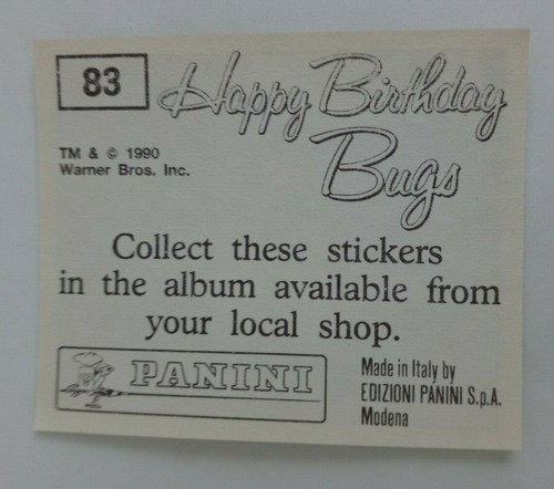 1990 Panini Happy Birthday Bugs (Pick Your Sticker) - Picture 119 of 343