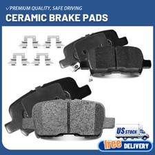 Rear Ceramic Brake Pad w/Clips for 2003-2008 Honda Pilot 2002-2004 Odyssey MDX