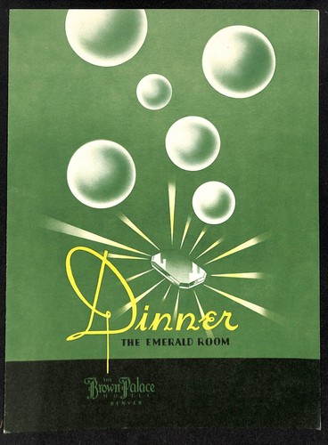 The Brown Palace Hotel Denver Emerald Room 1948 Thanksgiving Abendessen Menü selten