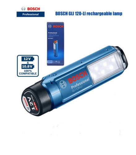 Bosch GLI 120-LI Rechargeable Light 6 LED lights 300 Lumens 12V LED Handheld - Picture 2 of 10