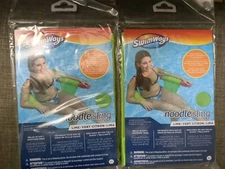 Lot Of 2-SwimWays Pool Noodle Sling-Lime- Mesh- Floating Seat- New-Free Shipping