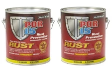 POR 15 GLOSS BLACK RUST PREVENTATIVE PERMANENT COATING GALLON 45001 (2 Pack)