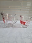 Vintage #496 Anchor Hocking 1 Cup  & #498 2 Cup Glass Measuring Cup 8oz USA