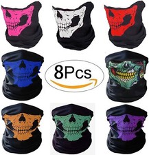 NEW 1 Skull Face Mask Balaclava Ghost Biker Hood Motorcycle Ski Headband PURPLE