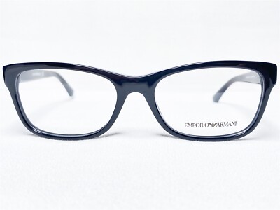 NEW Emporio Armani EA3093 5017 Womens Black Rectangle Eyeglasses Frames 53/17