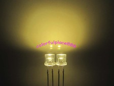 100pcs 5mm Warm White Flat Top LED 10000mcd Wide Angle Water Clear Lamp leds New